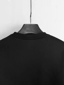 Manfinity Men Floral Print Sweatshirt & Drawstring Waist Sweatpants - Black - View 7