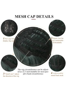 tóc giả tổng hợp dài thẳng có mái - màu xanh lá - Xem 8