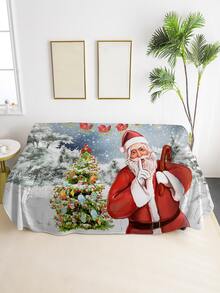 1pc Christmas Pattern Printed Sofa Cover/throw - Multicolor - View 4