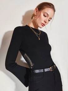 MOTF PREMIUM WOOL-MIX GUIPURE LACE JUMPER - Black - View 4