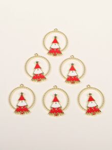 6pcs Christmas Tree Pendant DIY Jewelry Accessory - Multicolor - View 1