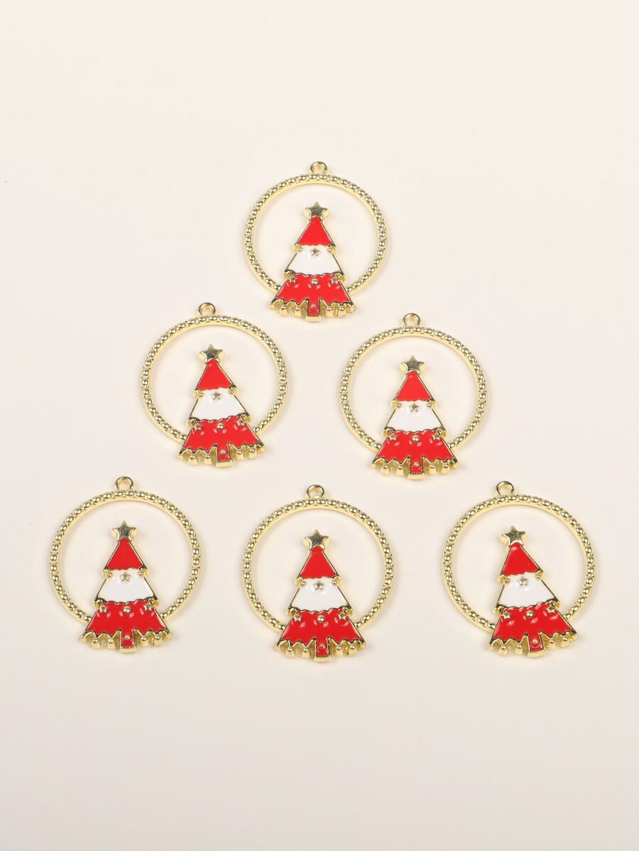 6pcs Christmas Tree Pendant DIY Jewelry Accessory - Multicolor - View 1