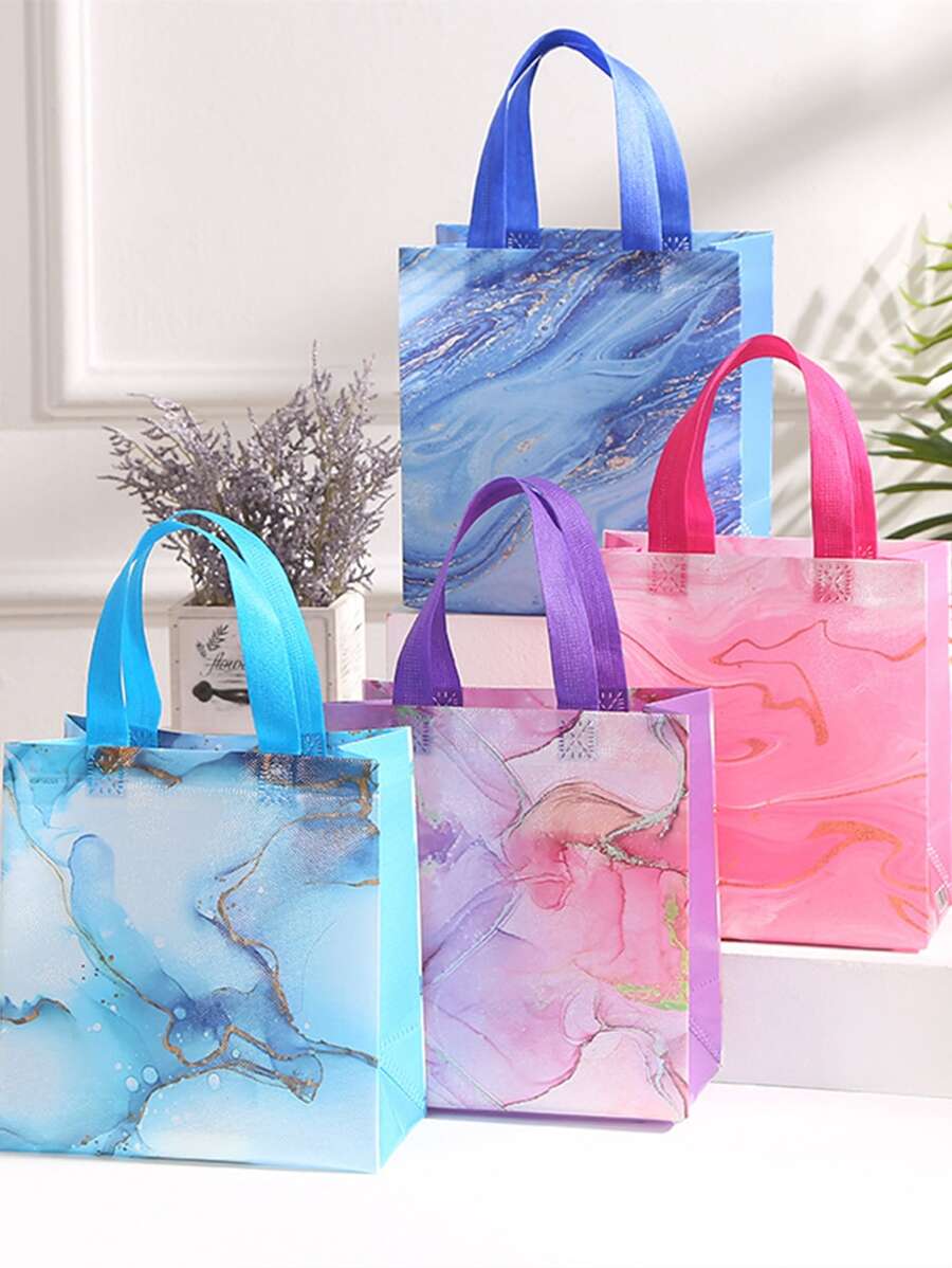 4pcs Marble Print Gift Bag - Multicolor - View 1