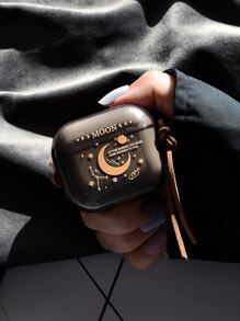 Apple 1pc Minimalist Creative Cute Moon & Meteor Semi-Transparent Green/Black AirPods 2/3/4/Pro/Pro2 Headphone Case - Multicolor - View 1