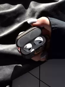 Apple 1pc Minimalist Creative Cute Moon & Meteor Semi-Transparent Green/Black AirPods 2/3/4/Pro/Pro2 Headphone Case - Multicolor - View 3