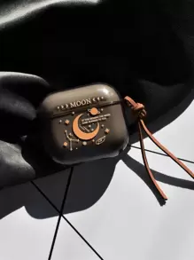 Apple 1pc Minimalist Creative Cute Moon & Meteor Semi-Transparent Green/Black AirPods 2/3/4/Pro/Pro2 Headphone Case - Multicolor - View 6