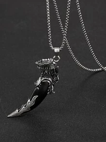 時尚流行男士狼牙吊墜項鍊適合珠寶禮物和時尚外觀 - 彩色 - 查看 2