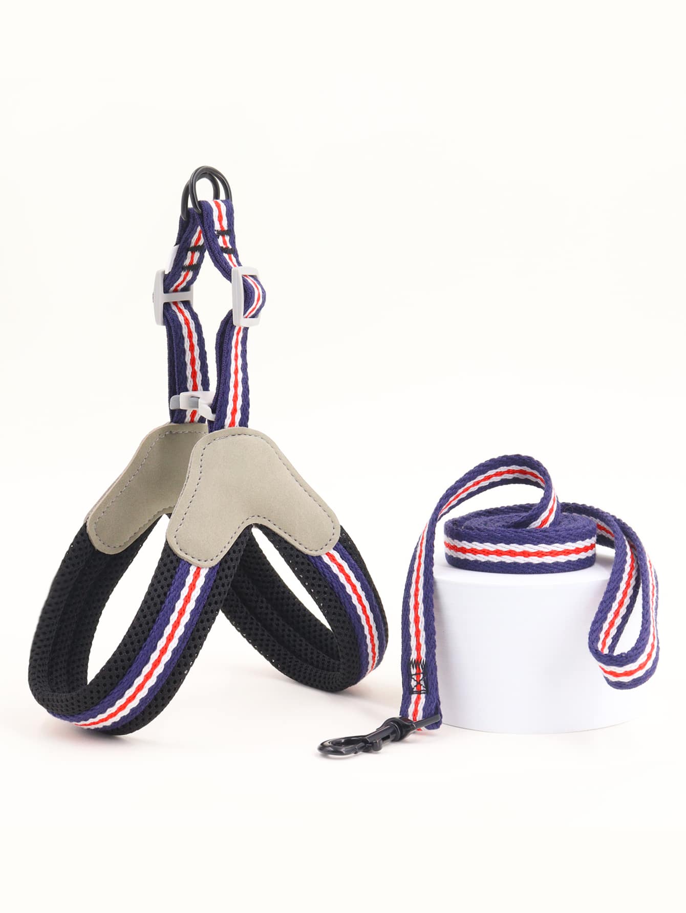 Supet 1件套條紋印花寵物牽引繩和背帶 - 彩色 - 查看 1