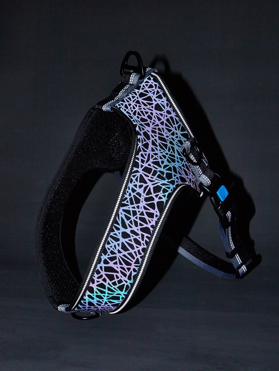 1 dây nịt vật liệu phản quang thiết kế đặc biệt không kéo cho thú cưng - màu đen - Xem 1