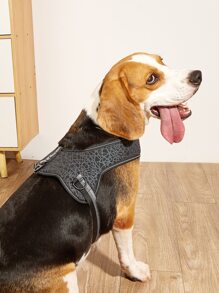 1 dây nịt vật liệu phản quang thiết kế đặc biệt không kéo cho thú cưng - màu đen - Xem 5