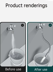 1 pieza Extensor de grifo de acero inoxidable - Plateado - Ver 4