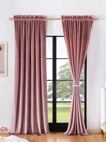 Cortina opaca panel única unicolor - Rosa - Ver 6