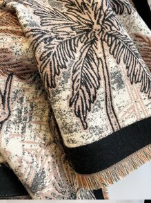 Plant Print Shawl Scarf - Multicolor - View 4