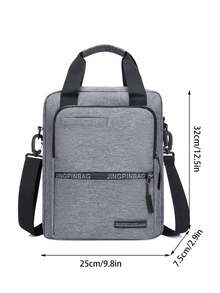 Men Letter Graphic Square Bag - Grey - View 3