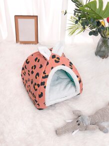 1入組豹紋印花寵物床 - 橘色 - 查看 8