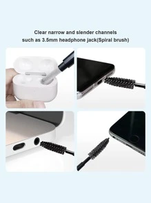 5pcs Earphone Cleaning Tool Set - Black - View 5