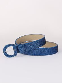 Party Sequin Decor Geometric Buckle Belt Halloween Summer, School Fall, Autumn, Halloween - Royal Blue - View 3