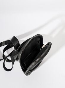 Mini Men Patch Detail Sling Bag - Black - View 4