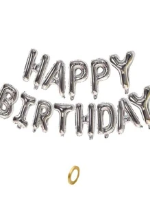 14pcs Metallic Letter Shaped Balloon - Silver - View 4