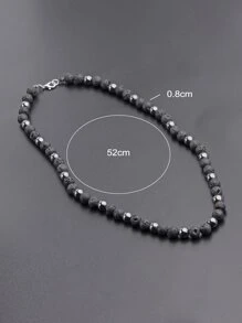 Vòng cổ đính đá nam thời trang và phổ biến để làm quà tặng trang sức và cho vẻ ngoài sành điệu - màu đen - Xem 4