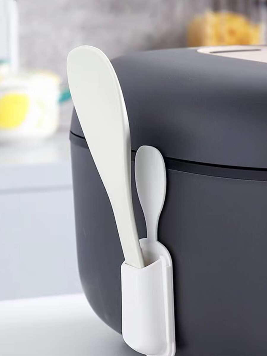 1pc Plastic Rice Spoon Storage Rack - White - View 1