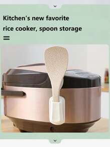 1pc Plastic Rice Spoon Storage Rack - White - View 3