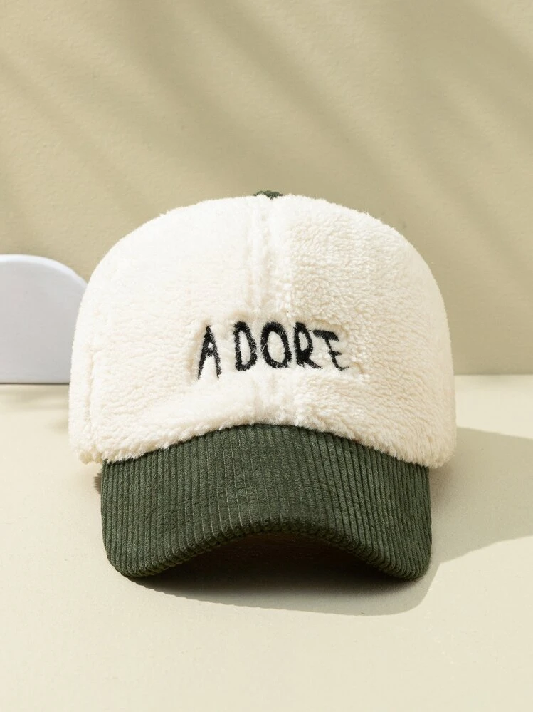 Gorra de béisbol con bordado de letra de dos tonos - Multicolor - Ver 1