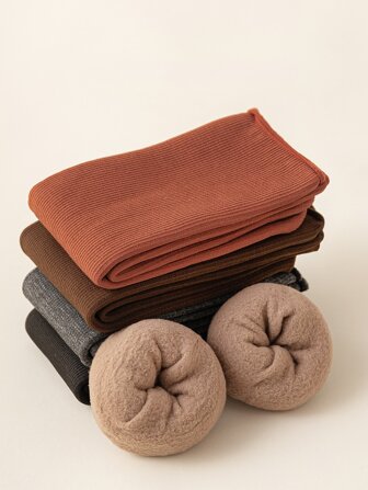 5pairs Solid Crew Socks