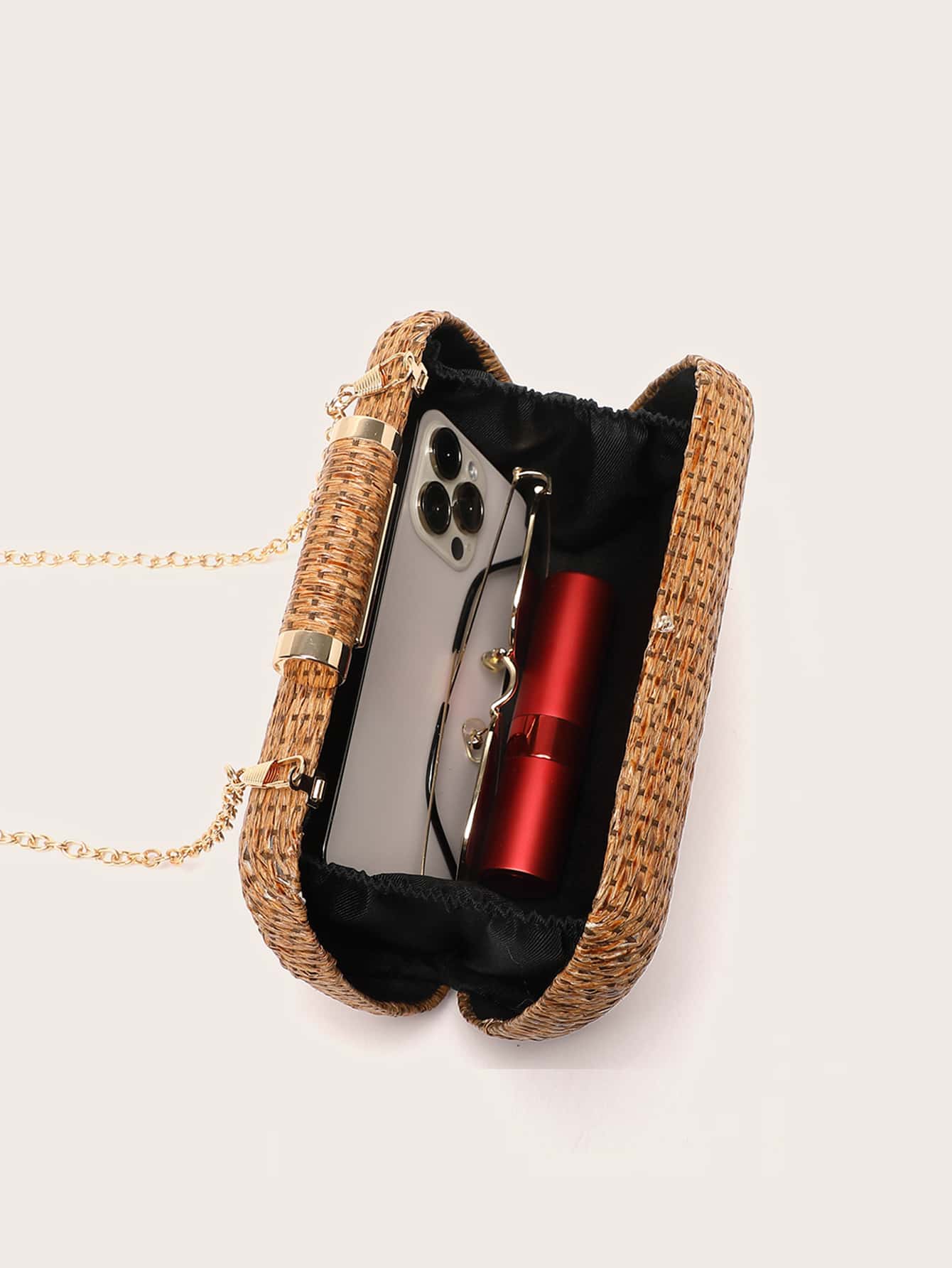 Mini Minimalist Braided Design Straw Bag,Perfect For Summer Beach Travel Vacation, Straw Bag