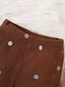 女寶寶圓點連體衣和長褲 - 咖啡棕 - 查看 5