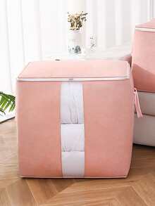 1pc Plain Clothes Storage Bag - Pink - View 4