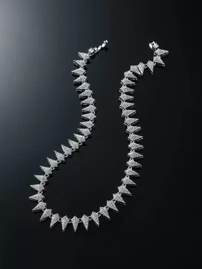 Collar de decoración de diamantes de imitación de moda y popular para mujeres y hombres, cadena cubana, aleación brillante para fiesta y para un aspecto elegante