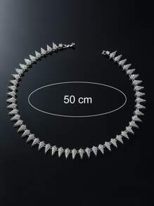 Fashionable and Popular For Women Men Rhinestone Decor Necklace Chain Bling Iced Out Alloy for Party and for a Stylish Look