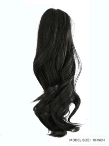 Short Curly Ponytail Synthetic Hair Extension - Black - View 2
