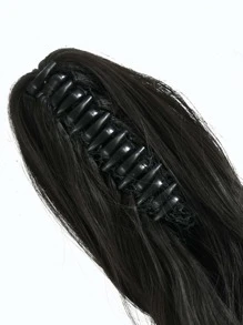 Short Curly Ponytail Synthetic Hair Extension - Black - View 3