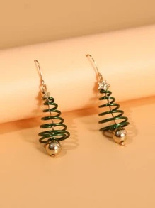 Pendientes largos árbol de Navidad - Multicolor - Ver 1