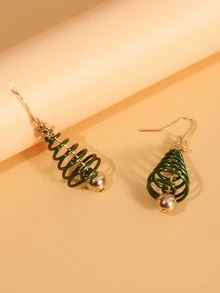 Pendientes largos árbol de Navidad - Multicolor - Ver 5