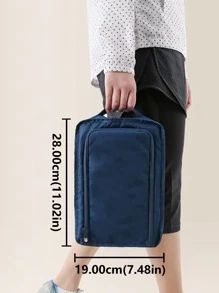 1pc Solid Portable Shoes Storage Bag - Blue - View 2