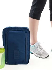 1pc Solid Portable Shoes Storage Bag - Blue - View 4