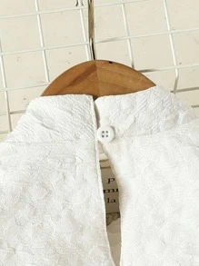 Toddler Girls Ruffle Trim Flounce Sleeve Bow Front Dress - White - View 6