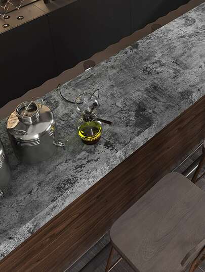 1roll Marble Print Self Adhesive Wand Paper, Vintage Thicken Imitation Cement Sticker Home Renovation Stickers Peel Panels, Wallpapers, ation Items Refresh Your Home, Festival Birthday Graduation view 2