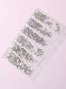 1 paquete de decoración de arte de uñas con rhinestones, dijes de uñas, gemas de uñas, suministros para uñas - Blanco - Ver 3