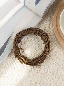 1入組DIY柳條花環裝飾用品捕夢網適用於聖誕,新年,情人節,婚禮,生日,退休黨