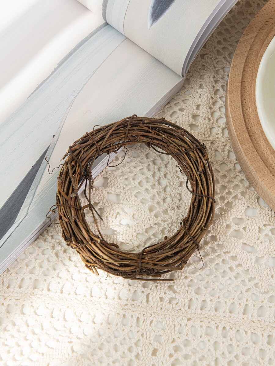 1入組DIY柳條花環裝飾用品捕夢網適用於聖誕,新年,情人節,婚禮,生日,退休黨