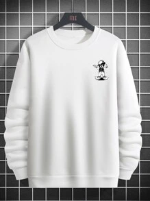 Manfinity EMRG Men Cartoon Graphic Drop Shoulder Oversize Sweatshirt - White - View 2