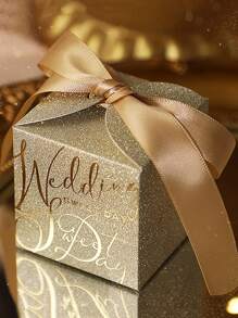 5 piezas Caja de regalo con estampado de letra - Multicolor - Ver 1