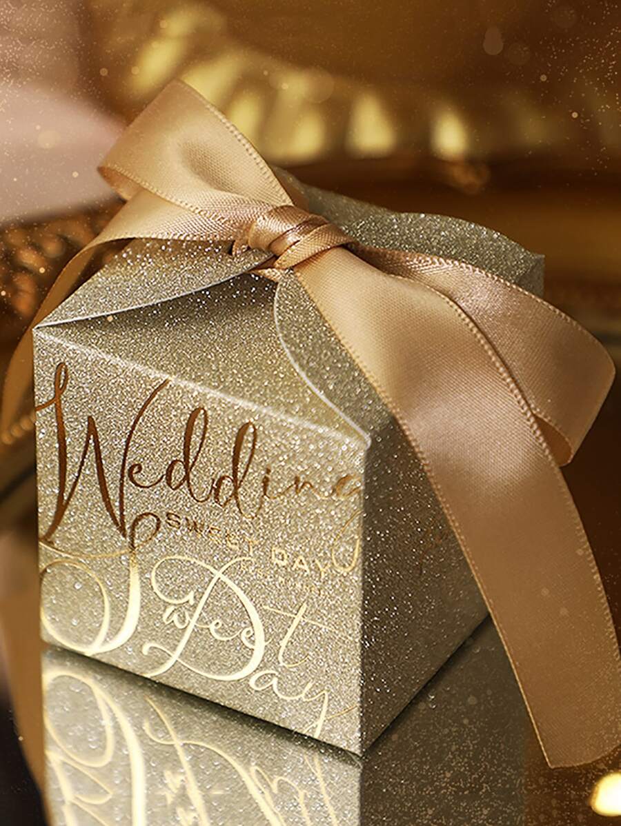 5 piezas Caja de regalo con estampado de letra - Multicolor - Ver 1