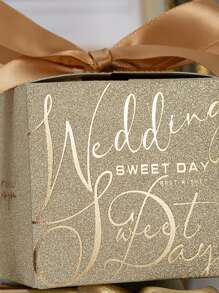 5 piezas Caja de regalo con estampado de letra - Multicolor - Ver 2