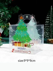 4pcs 3d Cartoon Printed Pvc Transparent Christmas Gift Packaging Box - Multicolor - View 4