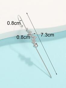 1pc Rhinestone Decor Earring - Silver - View 3